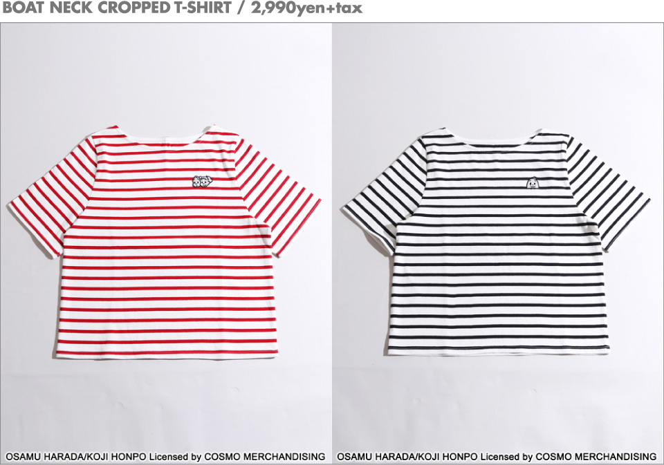 BOAT NECK CROPPED T-SHIRT / 2,990yen+tax